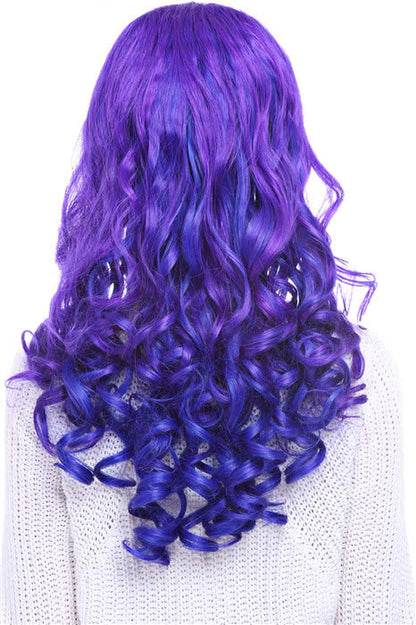 25'' Long purple&peacockblue My Little Pony Natural Wave Women Lace Front Wigs