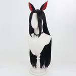 Rolecosplay League of Legends K/DA Ahri black cosplay wig - wig with ears - three-quarter view