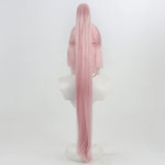 Rolecosplay K/DA Akali pink integrated ponytail cosplay wig - back view of the long ponytail