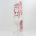 Rolecosplay K/DA Akali pink integrated ponytail cosplay wig - front three-quarter view