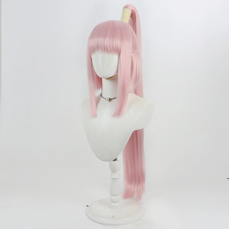 Rolecosplay K/DA Akali pink integrated ponytail cosplay wig - front three-quarter view