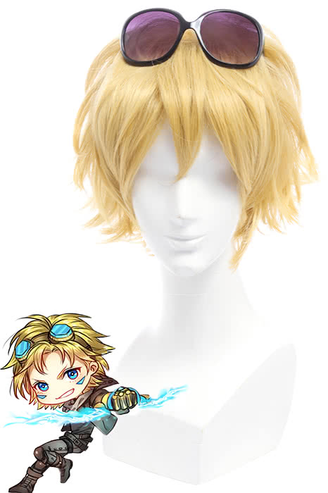 LOL Ezreal Short Golden Game Cosplay Wigs