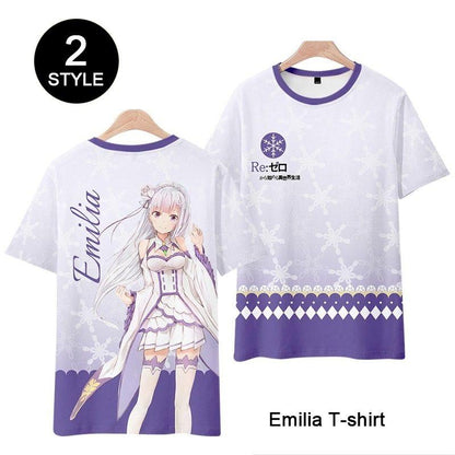 Life In A Different World From Zero Emilia T-shirt Cosplay Costume