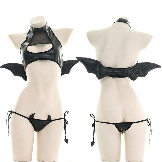 Little Devil Sexy Lingerie Black Suit Cosplay Costume