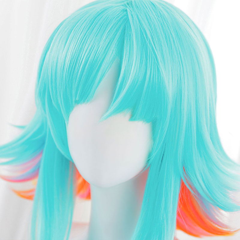 LOL KDA Neeko Cosplay Wigs Bule Mixed Organe Wigs