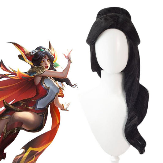 LOL  Anniversary Skin Brave Phoenix Xayah Black Long Cosplay