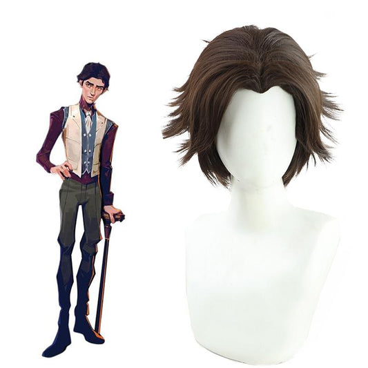 LOL Arcane Viktor Dark Brown Short Cospaly Wigs