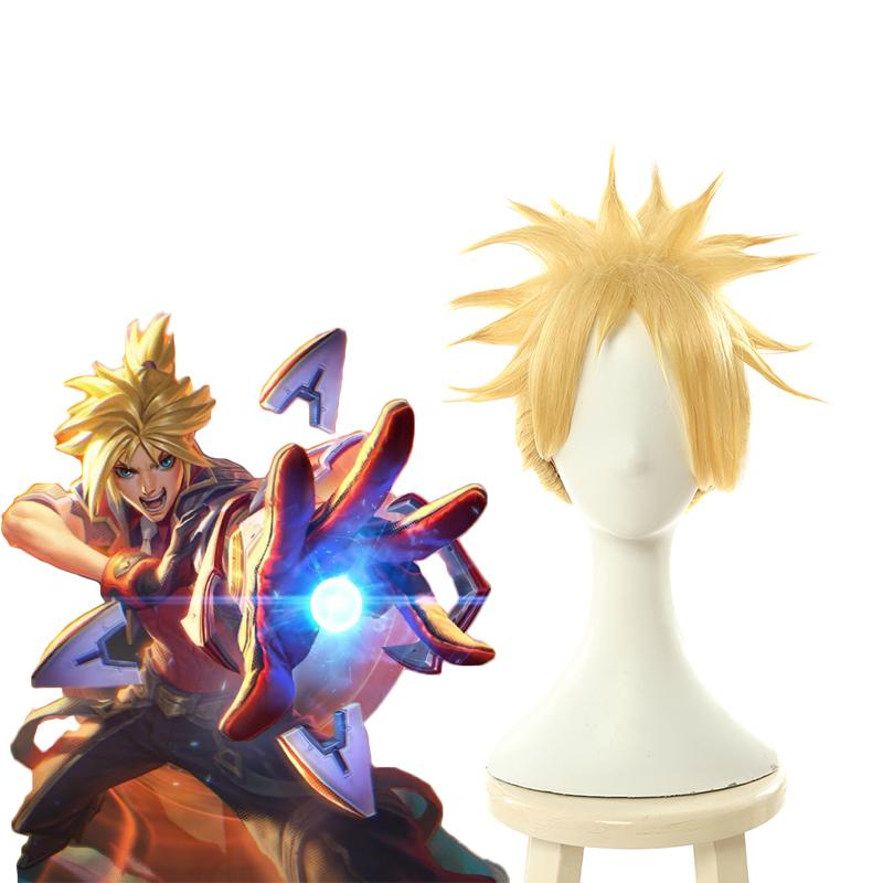 LOL Battle Academy Ezreal Blonde Wig With Ponytail Cosplay Wigs