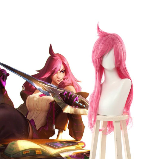 LOL Battle Academy  Katarina Pink Long Cosplay Wigs