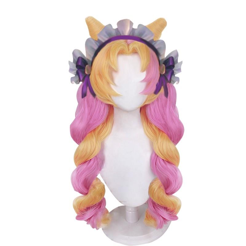 LOL Cafe Cutie Gwen Blonde Mixed Pink Ponytail Cosplay Wigs