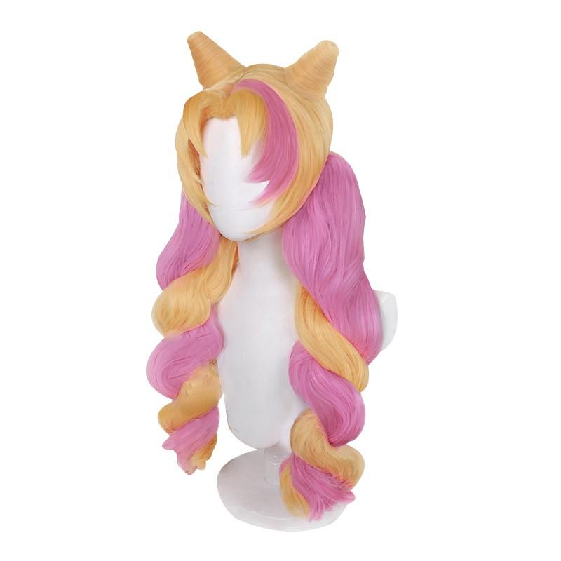 LOL Cafe Cutie Gwen Blonde Mixed Pink Ponytail Cosplay Wigs