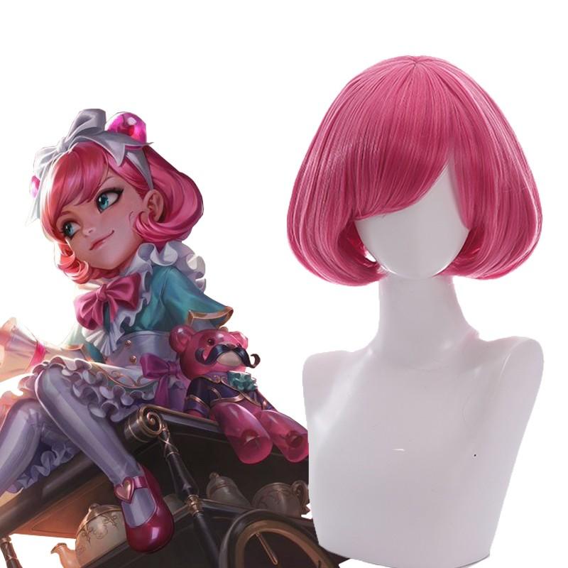 LOL Cafe Cutie Annie Pink Short Cosplay Wigs