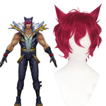 League Of Legends LOL Heartsteel Sett Wine Red Curly Cosplay Wigs