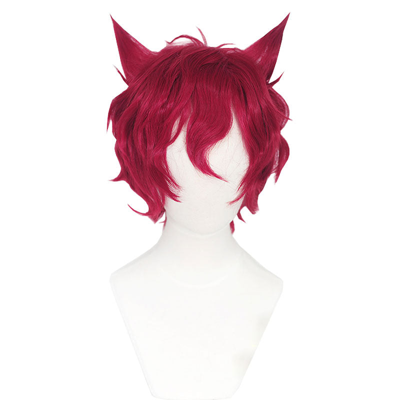 League Of Legends LOL Heartsteel Sett Wine Red Curly Cosplay Wigs