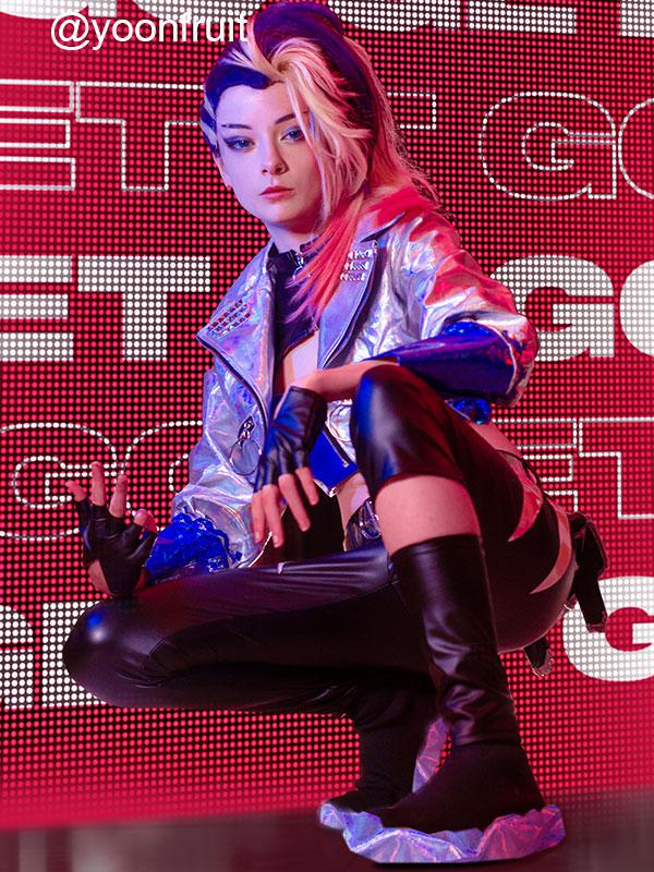 LOL KDA ALL OUT Akali Cosplay Costume 