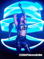  LOL KDA Skin Kaisa Long Straight Purple Cosplay Wigs 