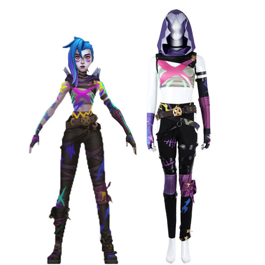 LOL League Of Legends Fractured Jinx Cosplay Costume