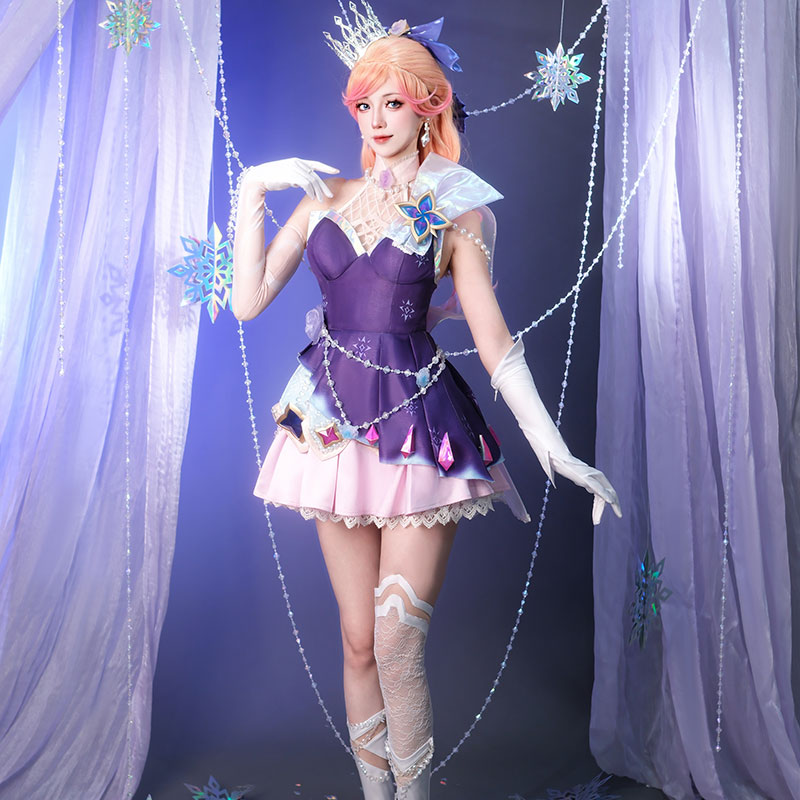 LOL League of Legends Prestige Crystal Rose Lux Cosplay Costume