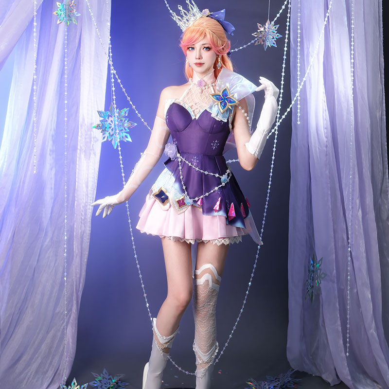 LOL League of Legends Prestige Crystal Rose Lux Cosplay Costume