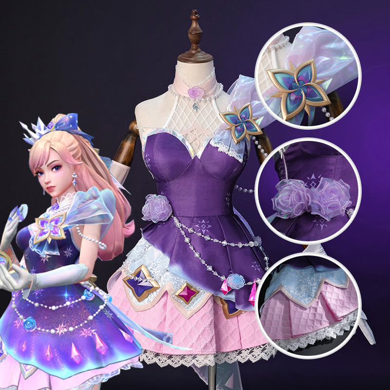 LOL League of Legends Prestige Crystal Rose Lux Cosplay Costume