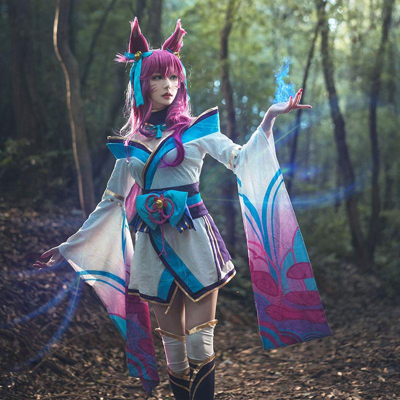 【In Stock】LOL Spirit Blossom Ahri Cosplay Costume-C