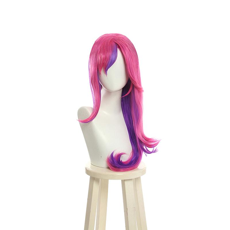 LOL Star Guardian Xayah Pink Mixed Purple Long Cosplay Wigs