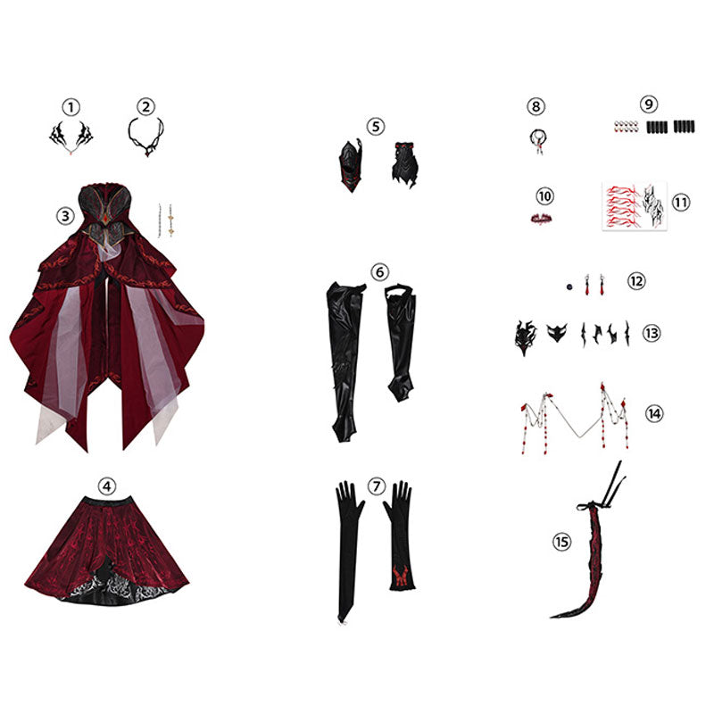 Love and Deepspace Beyond Cloudfall Scarlet Passion Cosplay Costume
