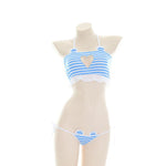 Love Hollow Striped Bikini Cosplay Costume