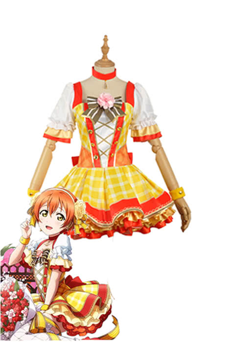 Love Live Bouquet Awaken Hoshizora Rin Yellow Dress Anime Cosplay Costumes