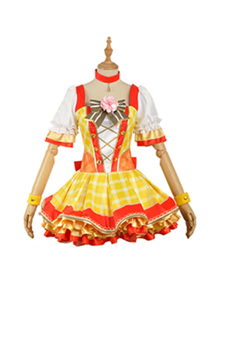 Love Live Bouquet Awaken Hoshizora Rin Yellow Dress Anime Cosplay Costumes
