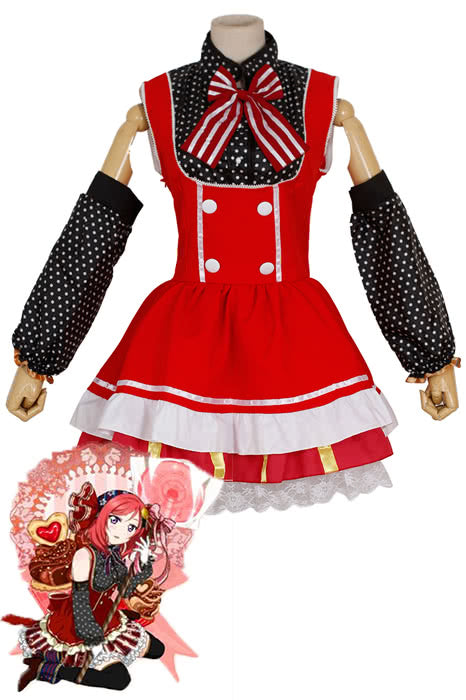 Love Live! Nishikino Maki Red Lovely Cosplay Costumes