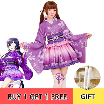 Love Live Nozomi Tojo Kimono Anime Cosplay Costumes 