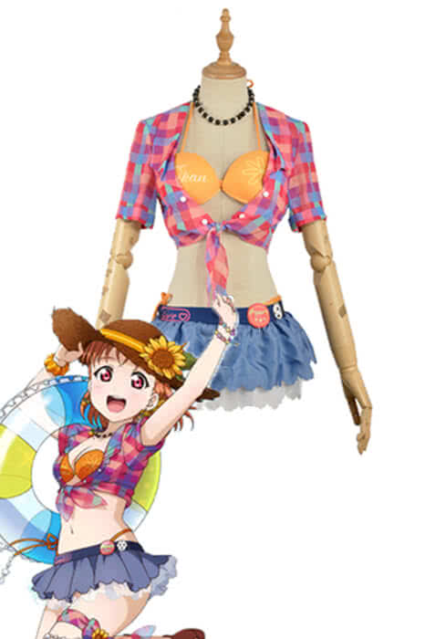Love Live Sunshine Angel Aqours Unawaken Chika Takami Swimsuit Anime Cosplay Costumes