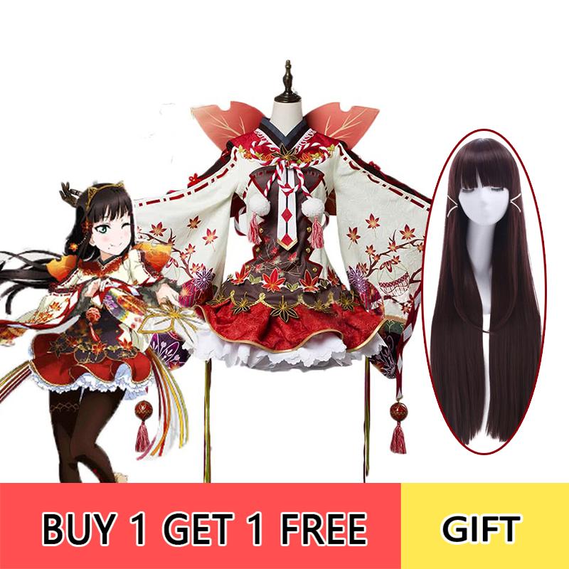 Love Live! Sunshine Aqours  Kurosawa Dia  Maple kimono Cosplay Costume