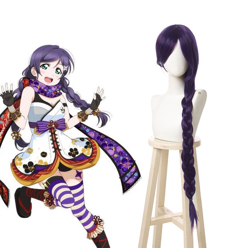 Lovelive! Nozomi Tojo Synthetic Hair Wigs Long Purple Curly Cosplay Party Wigs
