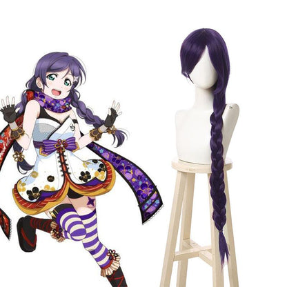 Lovelive! Nozomi Tojo Synthetic Hair Wigs Long Purple Curly Cosplay Party Wigs