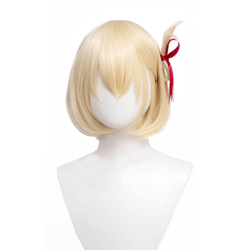 Lycoris Recoil Chisato Nishikigi Blonde Straight Cosplay Wigs