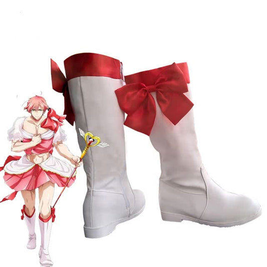 Magical Girl Ore Saki Uno for Women Men White Cosplay Boots 