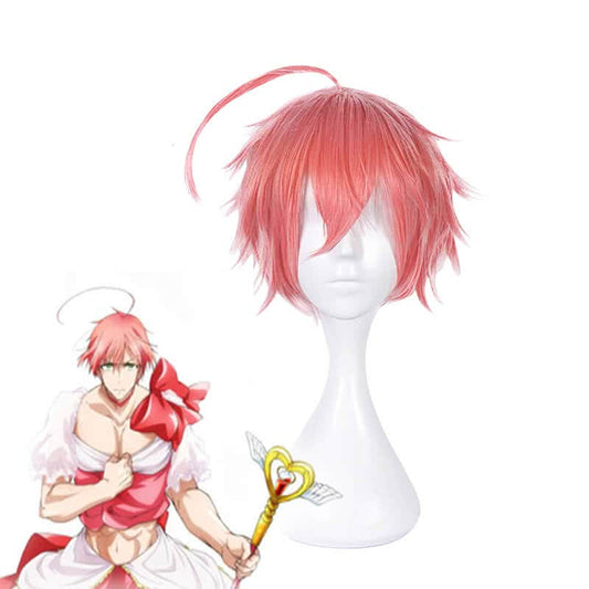 Magical Girl Ore Saki Uno Pink Short Synthetic Cosplay Wig