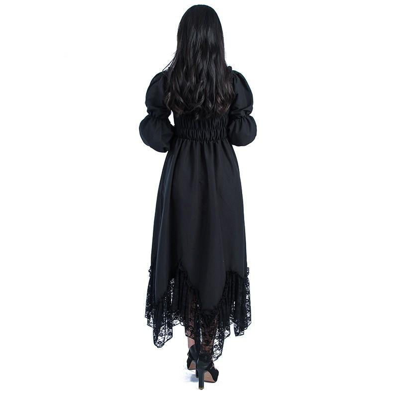 Vintage Dress Lace Black Women Halloween Cosplay Costume