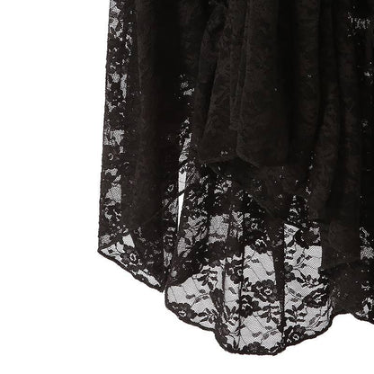 Vintage Dress Lace Black Women Halloween Cosplay Costume