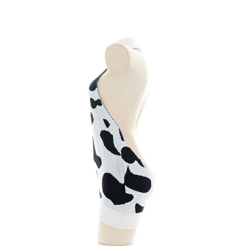 Japanese Milk Cow High Neck Backless Sweater Underwear