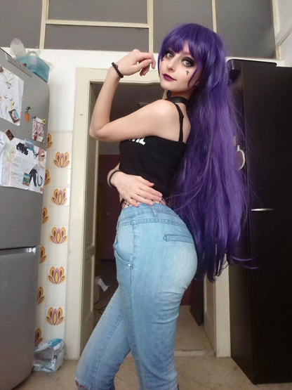 Love Live! Little Devil Awaken Nozomi Tojo Anime Wigs Long Curly Purple Cosplay Wigs ML235