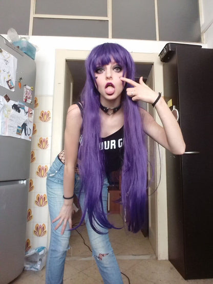Love Live! Little Devil Awaken Nozomi Tojo Anime Wigs Long Curly Purple Cosplay Wigs ML235