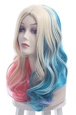 Suicide Squad Harleen Quinzel Cosplay Wigs Curly Mixed Colored Hair