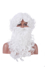 New Christmas Santa Claus White Curly Wigs with Beards Cosplay Wigs