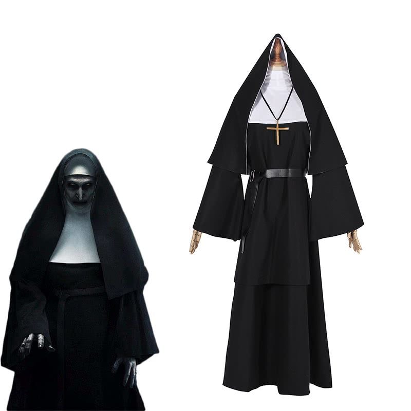 Movie The Nun Masquerade Costumes Female Priest Dress Nuns Costume Cosplay 