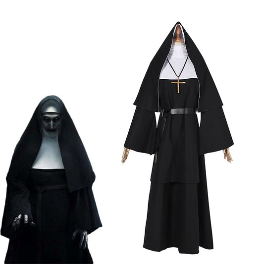 Movie The Nun Masquerade Costumes Female Priest Dress Nuns Costume Cosplay 