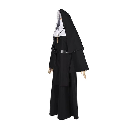 Movie The Nun Masquerade Costumes Female Priest Dress Nuns Costume Cosplay 