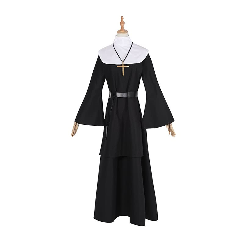 Movie The Nun Masquerade Costumes Female Priest Dress Nuns Costume Cosplay 